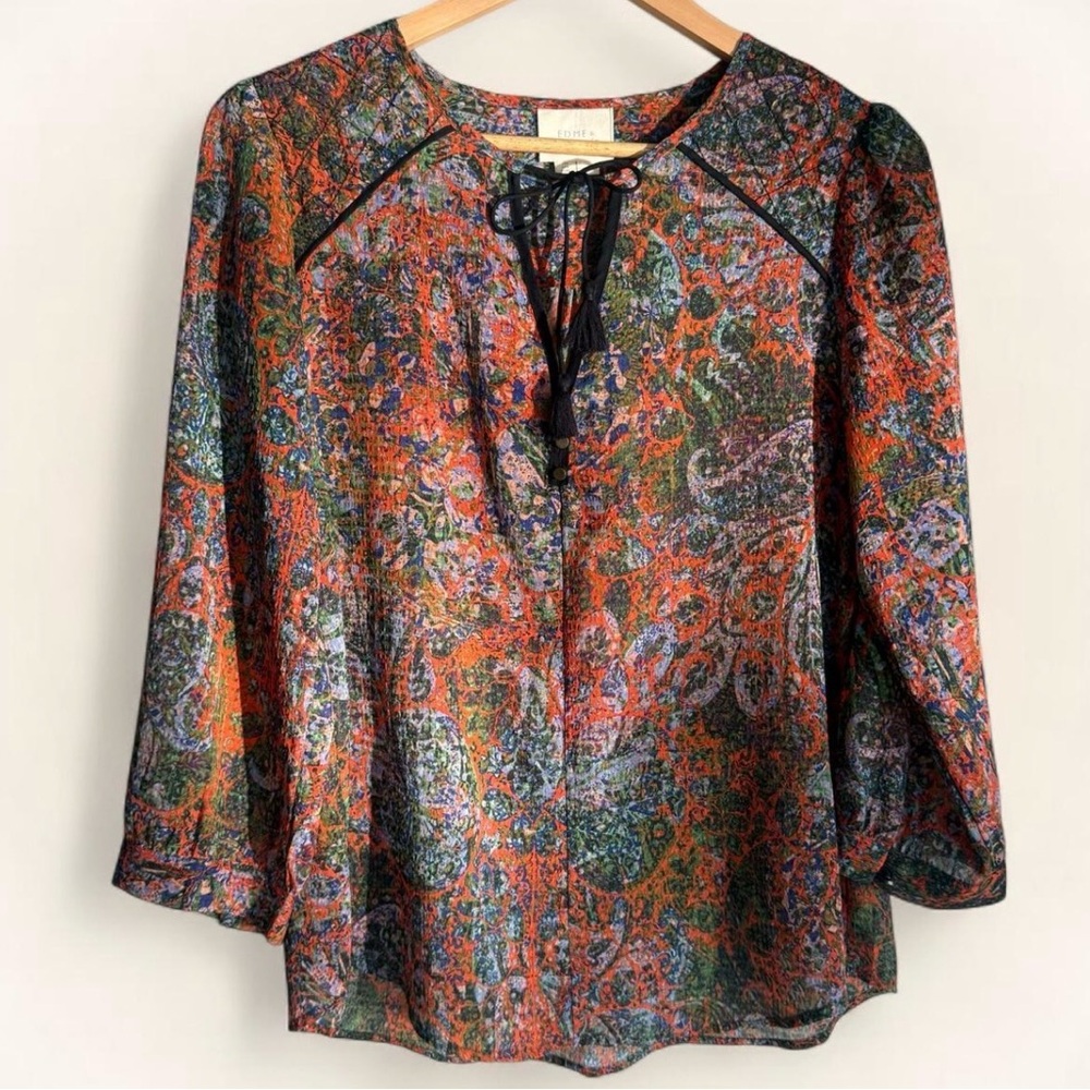 Anthropologie • Edme & Esyllte • Paisley Flowy Boho Blouse • Size Medium